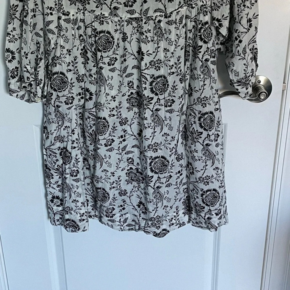 Masai Black Cream Bird Floral Print Mini Dress 29418 - Picture 13 of 16